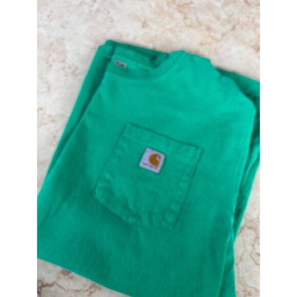 Carhartt Mens Loose Fit Pocket T-Shirt Green Size L Tall 100% Cotton Casual - Picture 9 of 11